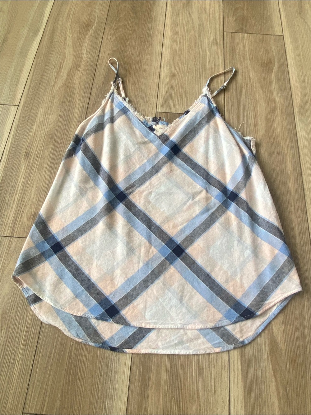 cloth & stone Blue and White Plaid Spaghetti Strap Cami